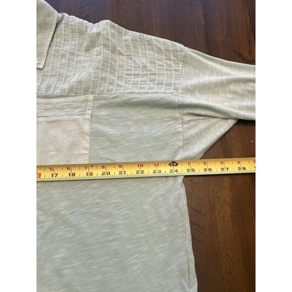 SOFT SURROUNDING Top Women PXL Mint Green Button Down Blouse Roll Cuff Pockets - Picture 8 of 8